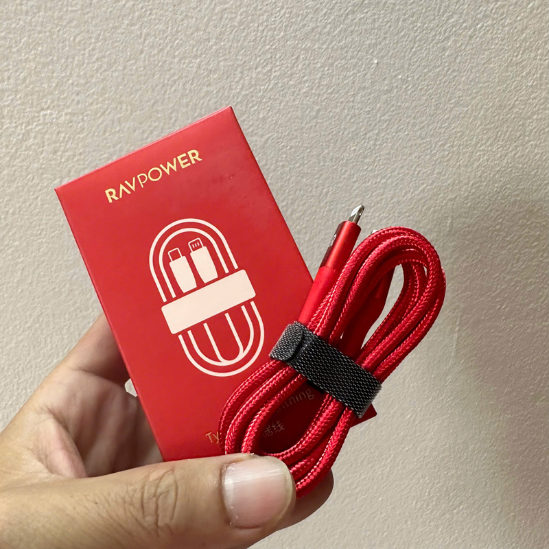 Cáp sạc nhanh RAVPower  C-L CB054 bọc dù hỗ trợ sạc nhanh điện thoại 8-14