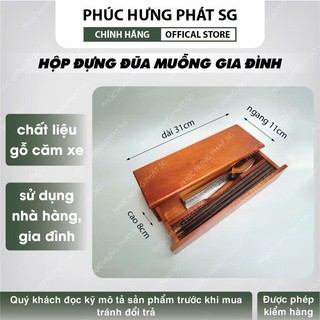  Hộp Đựng Muỗng Đũa Gỗ Căm Xe Cao Cấp - Gỗ Tự Nhiên Thiết Kế Sang Trọng Bền Bỉ 