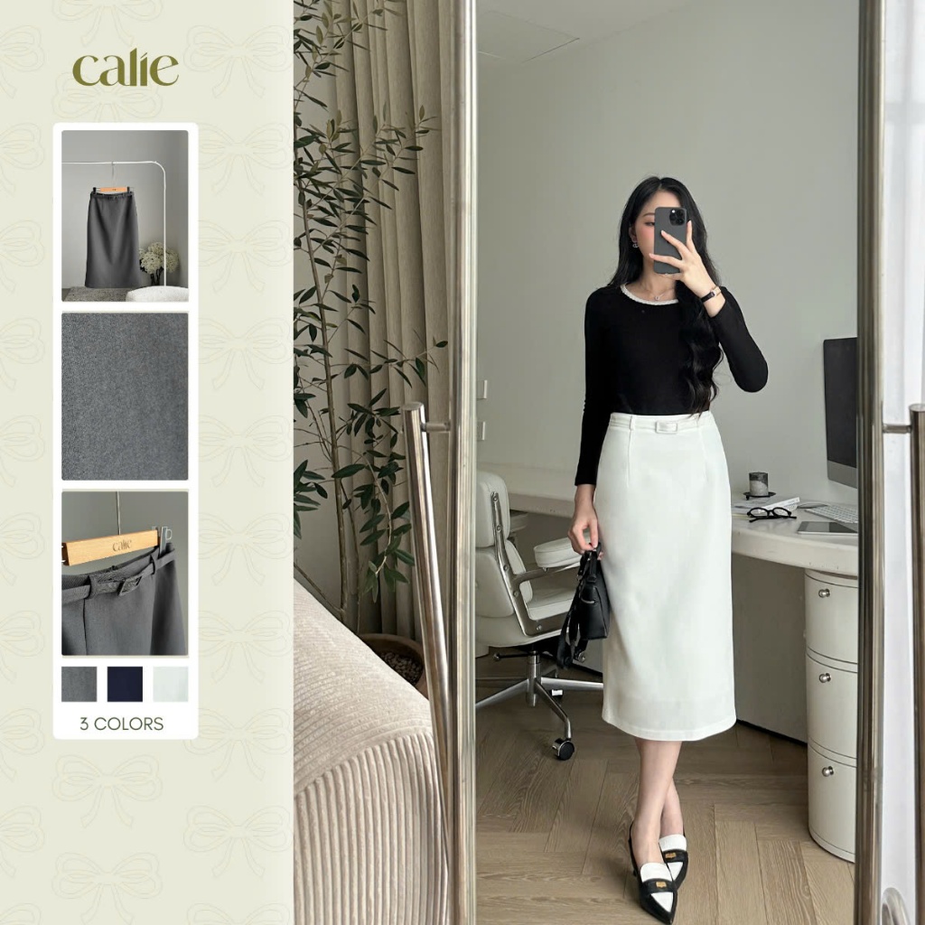 Chân váy bút chì kèm belt, chất liệu cao cấp, cực tôn dáng, phối nhiều phong cách thời trang nữa Cal