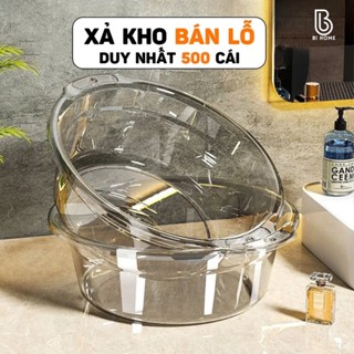 Thau, Chậu nhựa trong suốt chất liệu PP cứng cáp an toàn chịu nhiệt tới 100 độ, có móc treo với 4 màu sắc