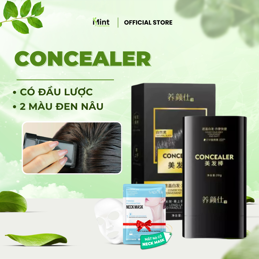 Lược chải che phủ tóc bạc CONCEALER - Lược chải CONCEALER giúp tóc đen, không bết dinh hỗ trợ cải thiện mái tóc hộp 20g