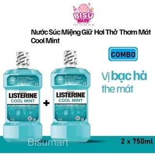 Combo 2 chai nước súc miệng listerine cool mint 250ml 750ml