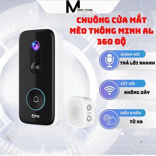 Chuông Cửa Camera 160 độ, Công nghệ AL, Lưu trữ đám mây, Cảnh báo phá hủy - 3 chế độ xem, dễ dàng lắp đặt, tiết kiệm