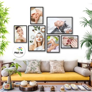  Tranh trang trí decor shop tiệm spa salon nails tóc nam tóc nữ phun xăm tranh dán tường combo 6 bức In Phát Tín 