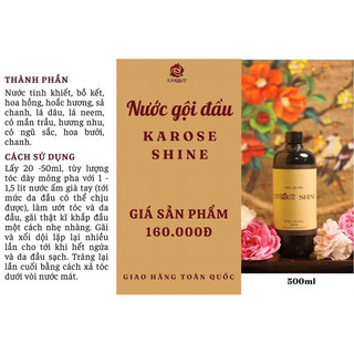 Combo Nước Gội Đầu + Nước Tráng Tóc Karose 500ml/chai