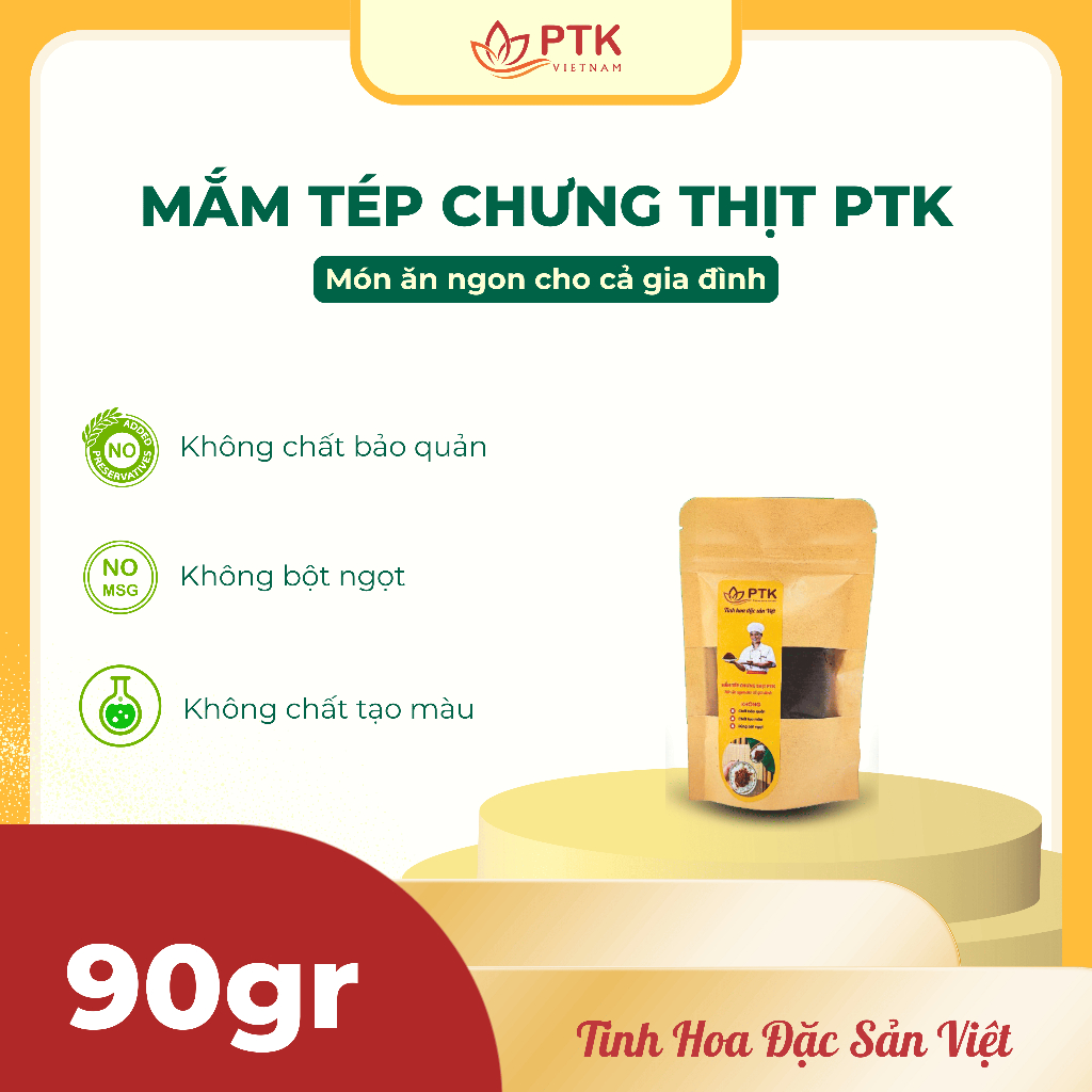 Thịt Chưng Mắm Tép PTK túi 90g (Mắm Tép Chưng Thịt PTK)