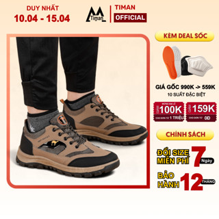 Giày thể thao nam Timan siêu nhẹ đi êm thoáng khí phù hợp leo núi, chạy bộ, giày bảo hộ lao động thời trang nam - SN51