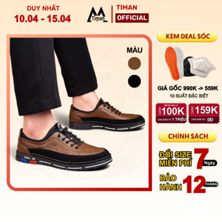 Giày lười nam chất liệu da cao cấp thời trang đẹp phong cách thể thao bảo hành 1 năm NG48 TIMAN