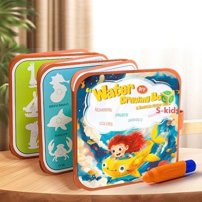 Đồ Chơi tô màu nước ma thuật tự xóa 2 in 1 kèm bóc dán nhiều chủ đề cho bé.