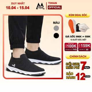 Giày lười nam chất liệu vải đẹp cao cấp phong cách thể thao bảo hành 1 năm GV15 TIMAN