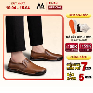Giày nam lười chất liệu da bò tây phong cách công sở thiết kế mọi cao cấp bảo hành 5 năm GL116 TIMAN