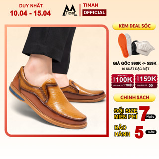 Giày nam lười chất liệu da bò tây phong cách công sở thiết kế mọi cao cấp bảo hành 5 năm NK36 TIMAN