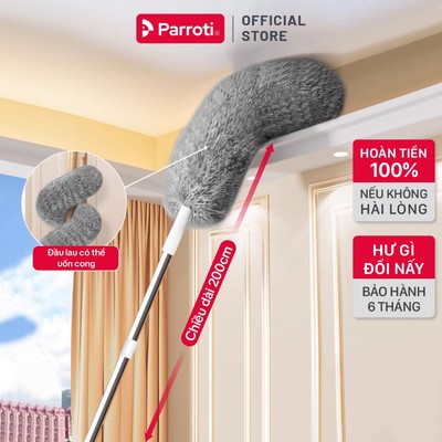 Chổi Phủi Bụi Trần Nhà 200cm, Cây Phủi Bụi Đa Năng Cán Inox Không Ghỉ, Tăng Giảm Độ Dài Parroti Sky - SK02