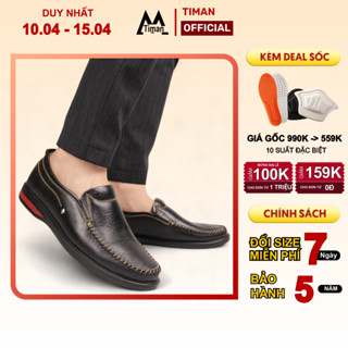 Giày nam lười chất liệu da bò tây đẹp phong cách công sở thiết kế cao cấp bảo hành 5 năm NL69 TIMAN