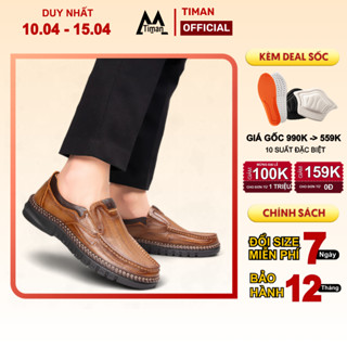 Giày nam lười chất liệu da bò tây đẹp phong cách công sở thiết kế cao cấp bảo hành 5 năm NG06 TIMAN