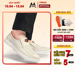 Giày lười nam chất liệu da bò đẹp phong cách công sở thiết kế mọi cao cấp bảo hành 5 năm NG76 TIMAN