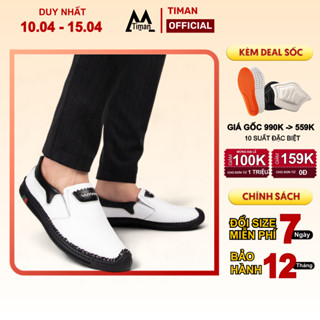 Giày nam lười chất liệu da bò tây đẹp phong cách công sở thiết kế cao cấp bảo hành 5 năm NT80 TIMAN