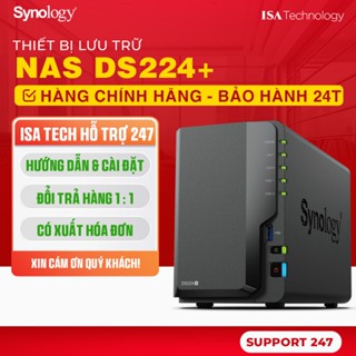 Thiết bị lưu trữ mạng Nas Synology DS224+ – 2-bay, Dual-core CPU, 2GB RAM, Hàng chính hãng