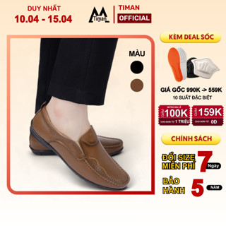 Giày lười nam chất liệu da bò giầy dự tiệc đẹp phong cách công sở cao cấp bảo hành 5 năm GL130 TIMAN