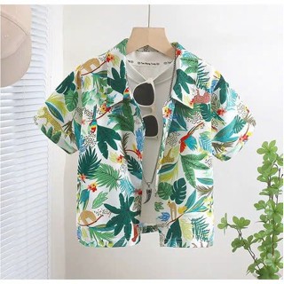 Ao hoa quả, áo sơ mi, đi biển đi du lịch nam nữ vải kate thái loại 1- PUPT