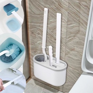  Bộ 3 Cọ bồn cầu nhà tắm có đế đựng dán tường 3in1 Bàn Chải Vệ Sinh Toilet Cán Dài 360 Tiện Dụng 