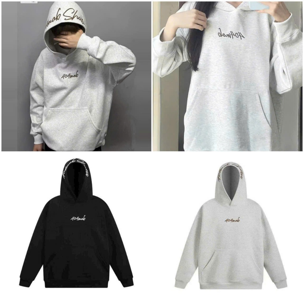 Áo Hoodie 404mob Nam Nữ Thêu Full Nón Mũ 2 Lớp Dày Dặn Áo Khoác Hoodie Nỉ Bông Form Rộng Unisex Phon