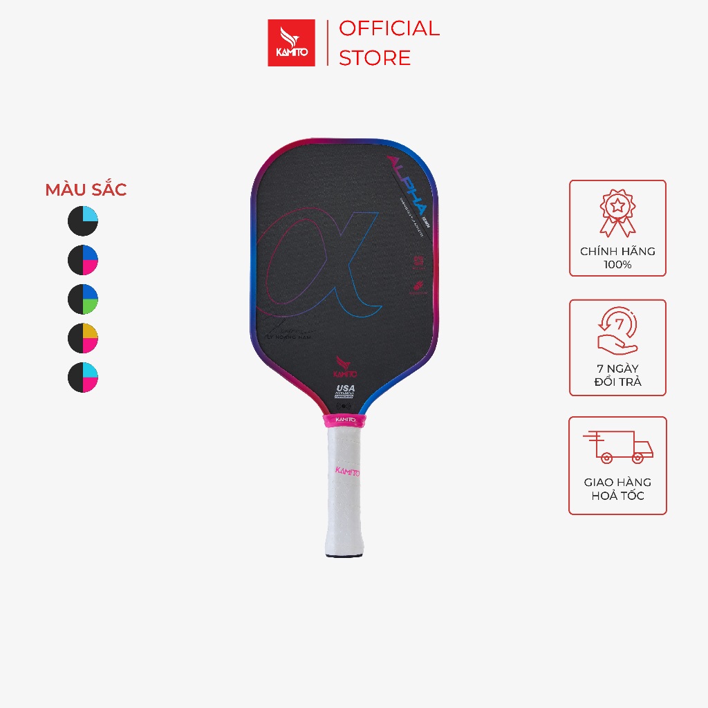 Vợt Pickleball Kamito Alpha_Vợt Pickleball Lý Hoàng Nam(16mm)