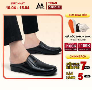 Giày nam sục sabo chất liệu da bò giày tây quai ngang thiết kế mọi cao cấp bảo hành 5 năm SA83 TIMAN