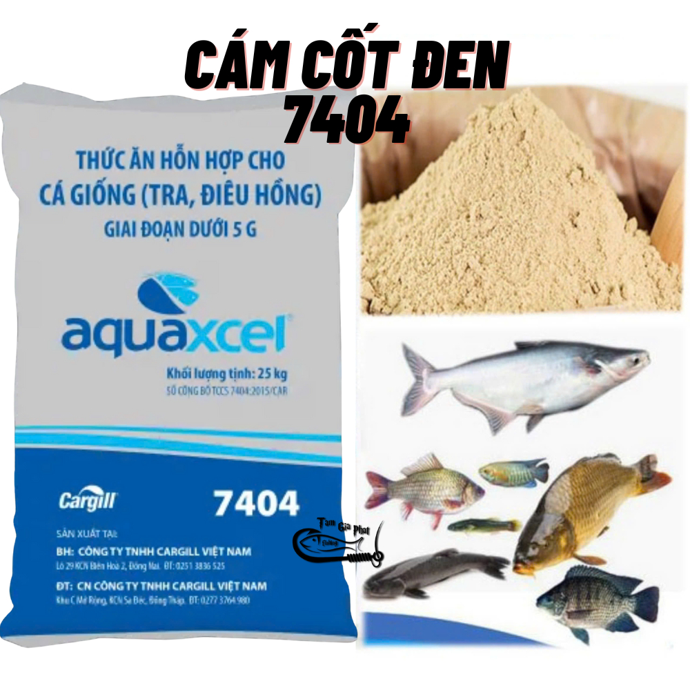 [Cám Cargill] Cám Cốt Đen 7404 Đạm Cao, Phù Hợp Cá Cảnh, Cá Koi, Cá Chép, Cá Trôi, Cá Trắm, Cá Rô Ph