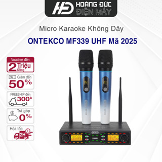 Bộ micro karaoke không dây ONTEKCO MF339 UHF chính hãng dùng cho loa kéo amply hát karaoke gia đình 