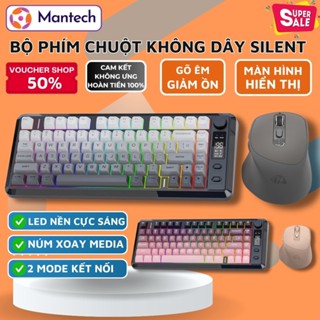  Combo Phím Chuột Không Dây Silent Mantech M75 Led RGB Kết Nối Bluetooth & 2.4GHz Pin Sạc Siêu Trâu 