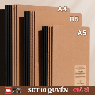 [GIÁ SỈ] SET 10 Tập Vở Học Sinh A5 B5 Gáy Khâu - Sổ Tay Ghi Chú Giấy Chống Lóa 80gsm Kẻ Ngang/ Caro/ Không Kẻ _ Bositu