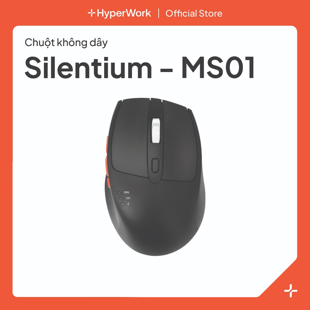 Chuột không dây HyperWork Silentium - chống ồn, độ nhạy cao giúp thao tác nhanh chuẩn, giảm mỏi tay