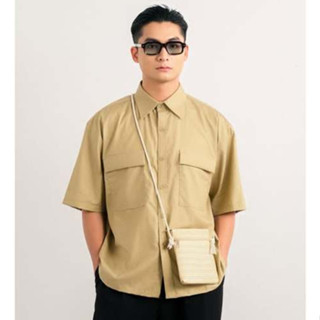 Áo sơ mi nam B Brown form relax tay lửng có túi hộp - Lucas Pocket Relaxed Shirts B Brown