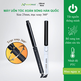 Máy Uốn Xoăn Nanomax 9910 Trục Xoay 360 Độ Size 25mm Phù Hợp Cho Tóc Ngắn Và Tóc Dài, Bảo Hành 6 Tháng