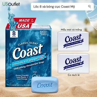  Xà bông cục Coast Classic Soap hàng Mỹ Lốc 8 Vỏ Trắng Full Seal 