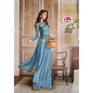 Vải may áo dài in hoa hồng mềm rũ