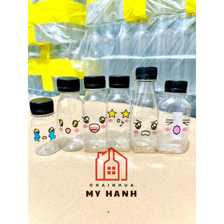 (TẶNG KEM STICKER) 100 CHAI NHỰA mini Tròn vuông tam giác 50ml 100ml , 120ml , 150ml