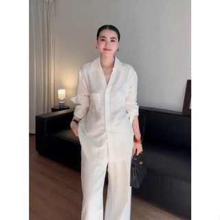 SET Đồ Nữ K22 Bigsize Đũi Kiểu Dáng Hàn Quốc Bộ Đũi Quần Dài Kèm Áo Sơ Mi Mặc Đi Chơi, Đi Du Lịch