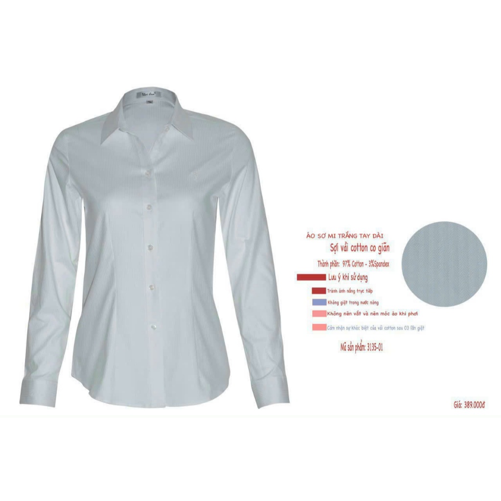 [HỎA TỐC] Áo sơ mi Thái Hòa màu trắng 310 3135