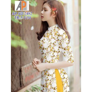 set vải may áo dài in bông đều