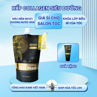 Hấp ủ tóc collagen Kami siêu dưỡng hương nước hoa Kamild 500ml, 1 túi tặng 1 tuýp nhỏ 50ml