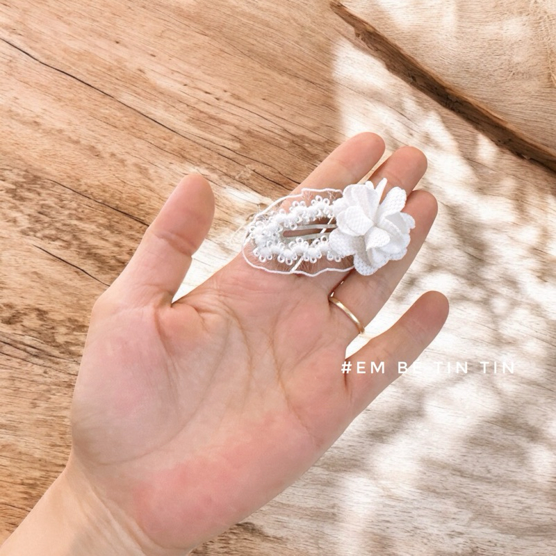 Kẹp tóc ren style Hàn - Kẹp tóc tiểu thư cho bé