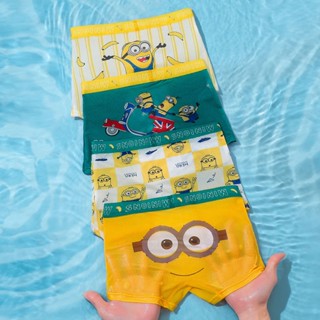 (LƯỚI THÔNG HƠI) BỘ 4 Quần lót bé trai MINIONS, quần chip bé trai thông hơi dạng lưới cao cấp siêu mềm mát