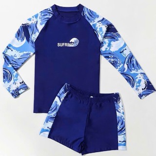  Bộ bơi bé trai dài tay ANTITKIDS FASHION AT1506 chất vải poly co giãn chống nắng nhanh khô size 18-66kg 