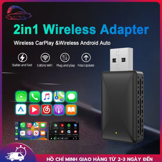⚡Bộ chuyển đổi tự động Android CarPlay không dây cho ô tô có dây nhà máy, CarPlay không dây & Android tự động 2 trong 1