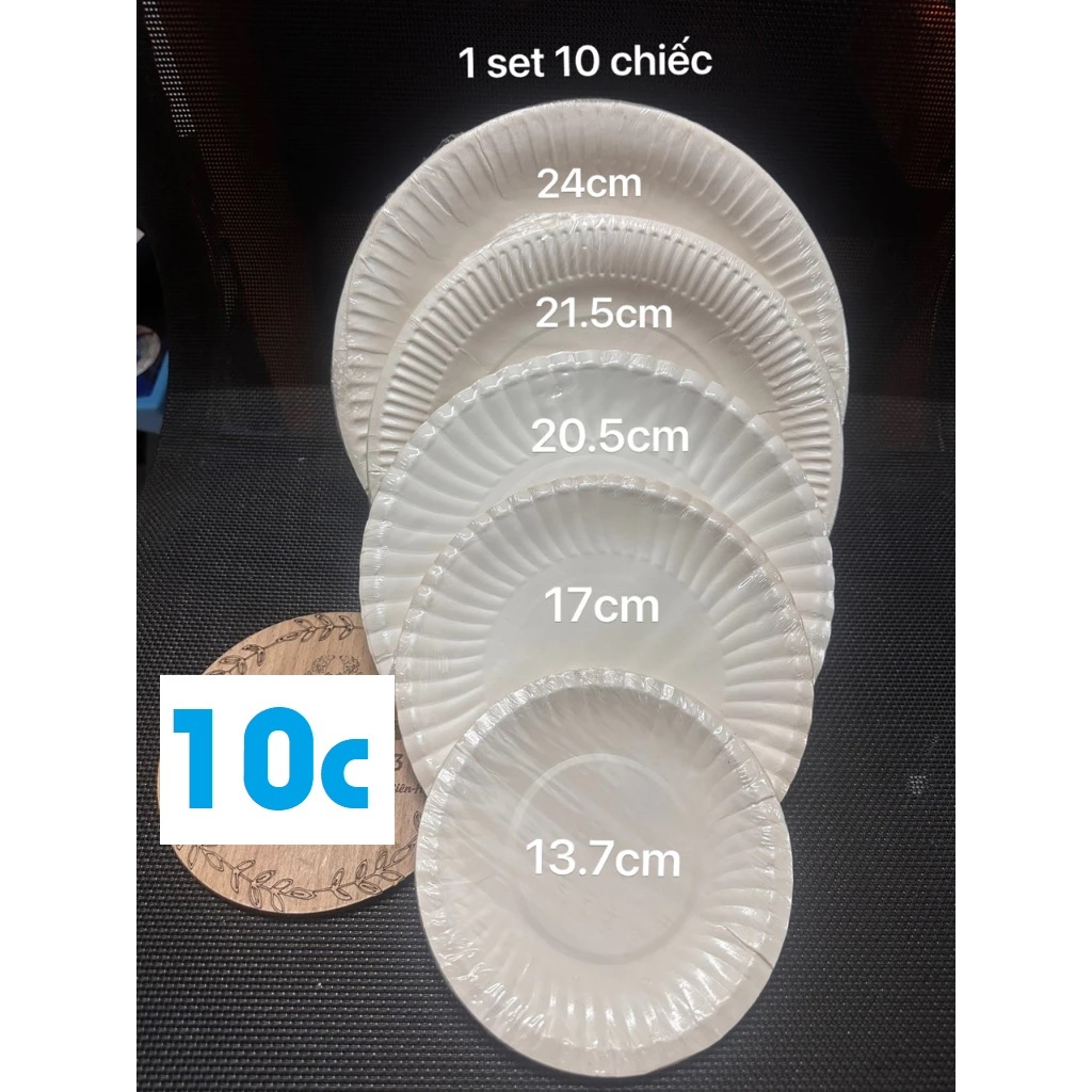 Set 10 chiếc đĩa giấy dùng 1 lần tiện dụng