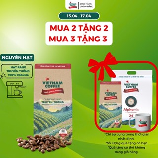 [HSD T7.2025 - NHẬN QUÀ ĐẨY ĐỦ] Cà Phê Nguyên Hạt Rang Truyền Thống Vietnam Coffee 100% Robusta Nguyên Chất Túi 1Kg.
