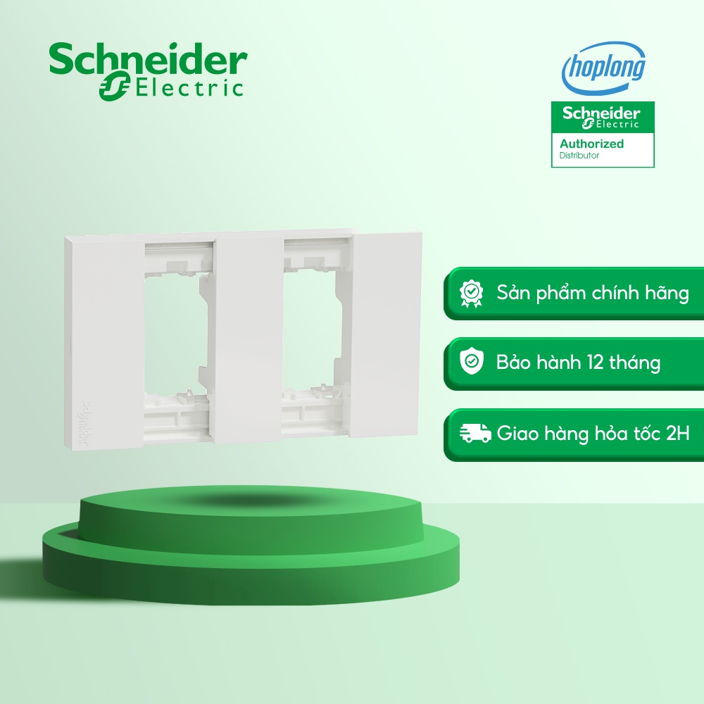 Mặt cho 2 thiết bị size S dòng AvatarON A M3T02P_WE Schneider - 2 gangs - Trắng