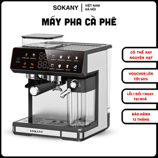  Máy pha cà phê tự động xay hạt tự động đánh sữa dễ sử dụng tại nhà SOKANY SK-04032 